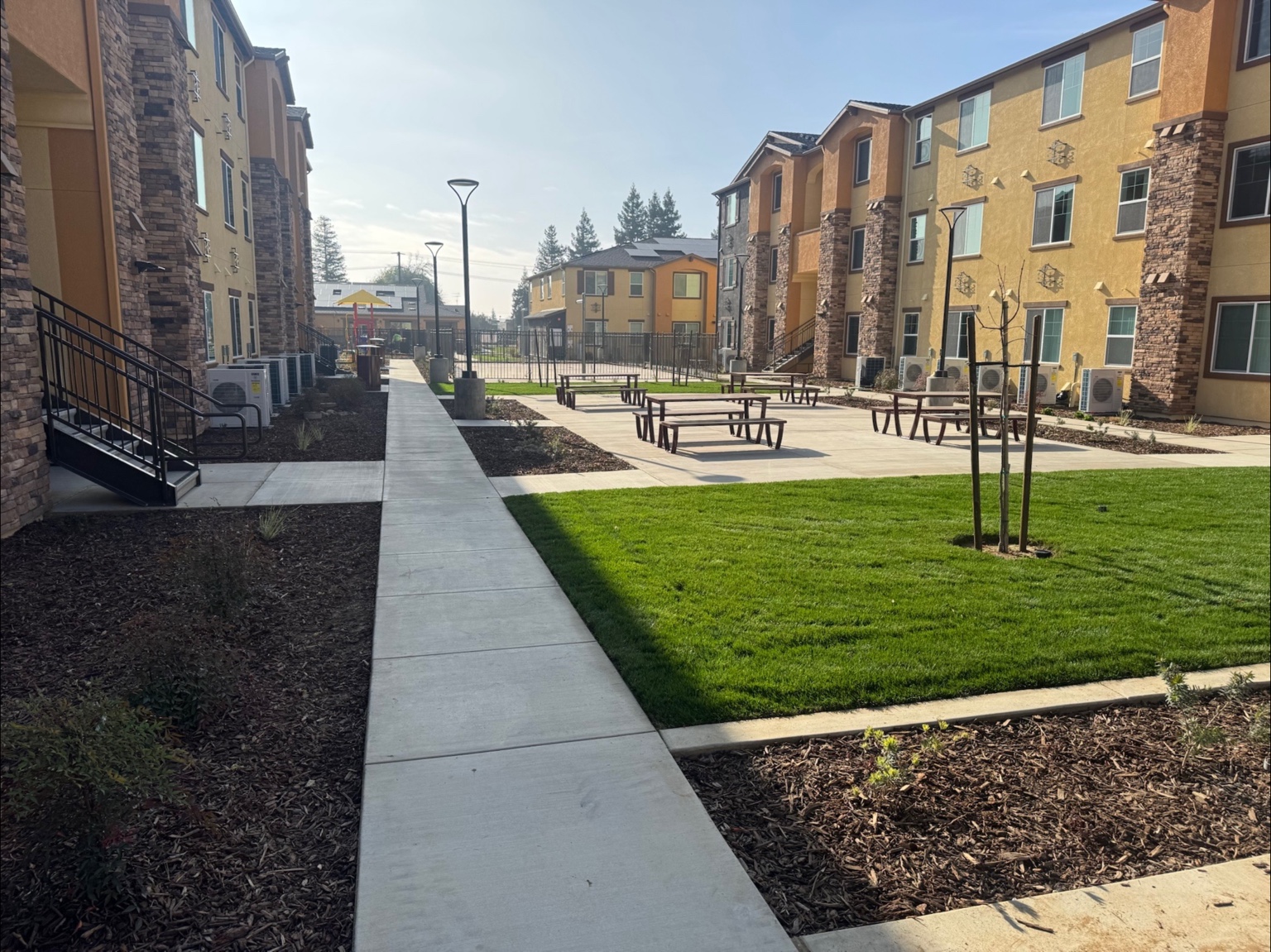 Landscaped resident courtyard at Tierrasanta Villas